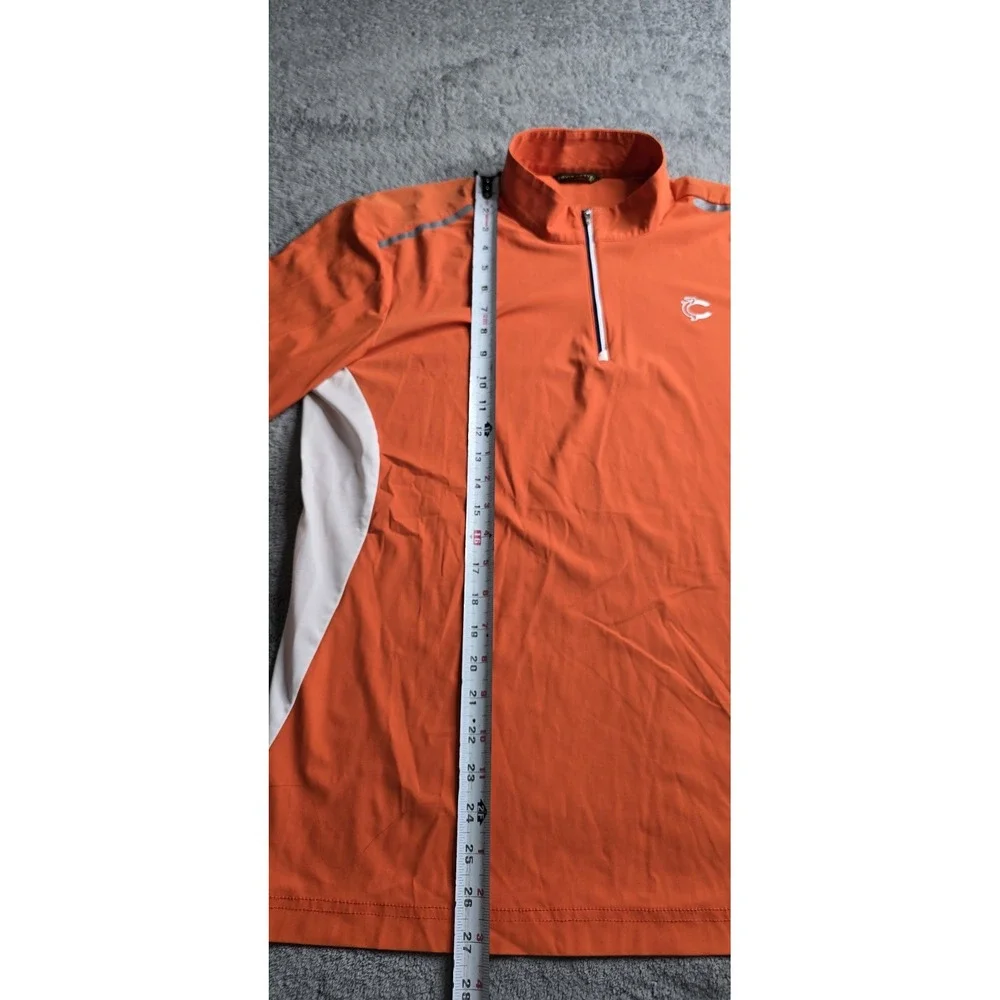 Louis Castel Pullover Shirt Mens Size 105 Orange Long Sleeve 1/4 Zip Golf